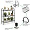 Black 3 Tier Metal Plant Stand Flower Rack Indoor Outdoor Space-Saving Shelf